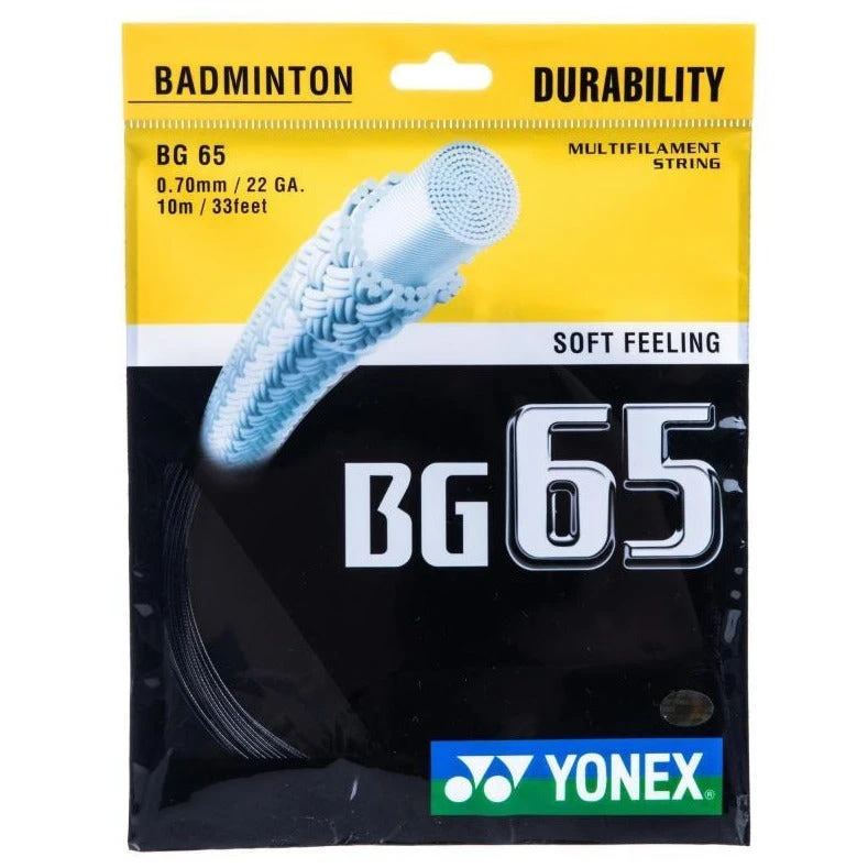 Yonex BG 65 Badminton String (Black) 1 Yonex BG 65 Badminton String (Black)