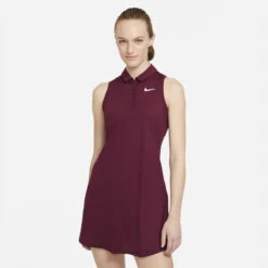Nike Women's Victory Polo Dress (Deep Beetroot/White)