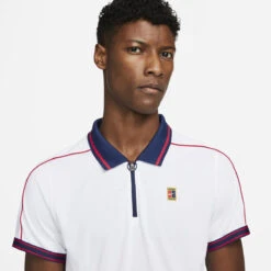 Nike Men's Dri-FIT Advantage NYC Slam Polo (White/Binary Blue/University Red) -Racquet Guys Shop DA4325 100 PHSYM001 3144