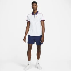 Nike Men's Dri-FIT Advantage NYC Slam Polo (White/Binary Blue/University Red) -Racquet Guys Shop DA4325 100 PHSYM002 3144