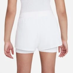 Nike Girls' Dri-FIT Victory Shorts (White/Black) 12 Nike Girls' Dri-FIT Victory Shorts (White/Black) -Racquet Guys Shop DB5612 100 PHSBM001 3144