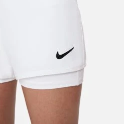Nike Girls' Dri-FIT Victory Shorts (White/Black) 13 Nike Girls' Dri-FIT Victory Shorts (White/Black) -Racquet Guys Shop DB5612 100 PHSYM002 3144