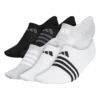Adidas Women's Superlite 3 Stripe No-Show Socks (Black/Grey/White)