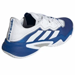 Adidas Barricade Men's Tennis Shoe (Royal Blue/Cloud White/Silver Metallic) -Racquet Guys Shop FZ3936 FTW photo back lateral top white