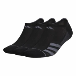 Adidas Men's Superlite 3 Stripe No-Show Socks (Black)
