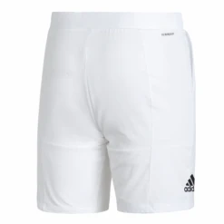 Adidas Men's Club Stretch Woven 7-Inch Shorts (White/Black) -Racquet Guys Shop GH7222 APP photo back center white
