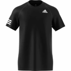 Adidas Men's 3 Stripes Club Top (Black) -Racquet Guys Shop GL5403 APP virtual front white