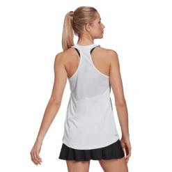 Adidas Women's Club Tank (White/Grey) -Racquet Guys Shop GL5520 APP on model back white