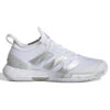 Adidas Adizero Ubersonic 4 Women's Tennis Shoe (White/Silver/Grey) 8 Adidas Adizero Ubersonic 4 Women's Tennis Shoe (White/Silver/Grey) -Racquet Guys Shop GW2513 1 FOOTWEAR Photography SideLateralCenterView white
