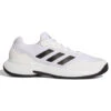 Adidas GameCourt 2 Men's Tennis Shoe (White/Black) 20 Adidas GameCourt 2 Men's Tennis Shoe (White/Black) -Racquet Guys Shop GW2991 1 FOOTWEAR Photography SideLateralCenterView white
