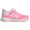 Adidas Adizero Club Junior Tennis Shoe (Pink/White) -Racquet Guys Shop GX1855 1 FOOTWEAR Photography SideLateralCenterView white