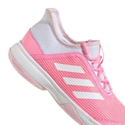 Adidas Adizero Club Junior Tennis Shoe (Pink/White) -Racquet Guys Shop GX1855 9 FOOTWEAR Photography DetailView2 white