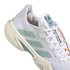 Adidas Barricade Parley Women's Tennis Shoe (White/Grey) 8 Adidas Barricade Parley Women's Tennis Shoe (White/Grey) -Racquet Guys Shop GX6417 8 FOOTWEAR Photography DetailView1 white