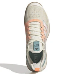 Adidas Adizero Ubersonic 4 Parley Women's Tennis Shoes (White/Beam Orange) 9 Adidas Adizero Ubersonic 4 Parley Women's Tennis Shoes (White/Beam Orange) -Racquet Guys Shop GX9624 3 FOOTWEAR Photography TopPortraitView white