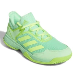 Adidas Ubersonic 4 Junior Tennis Shoe (Beam Green/Signal Green) -Racquet Guys Shop GY4019 6 FOOTWEAR Photography FrontLateralTopView white