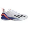 Adidas Adizero Cybersonic Men's Tennis Shoe (White/Black) 4 Adidas Adizero Cybersonic Men's Tennis Shoe (White/Black) -Racquet Guys Shop GY9634 1 FOOTWEAR Photography SideLateralCenterView transparent
