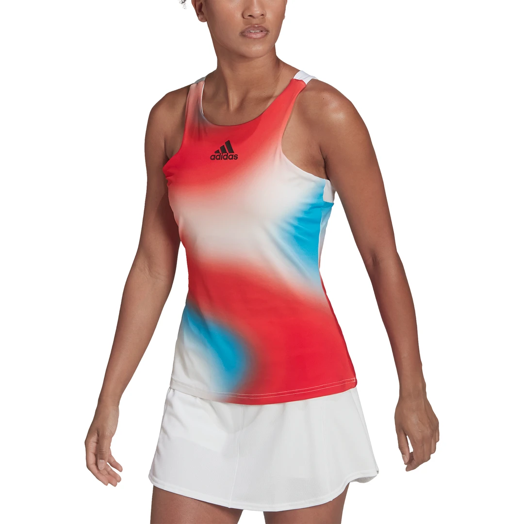 Adidas Women's Mel Y-Tank Top (White/Red/Blue) 7 Adidas Women's Mel Y-Tank Top (White/Red/Blue) - Image 7