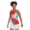 Adidas Women's Mel Y-Tank Top (White/Red/Blue) -Racquet Guys Shop HA7614 APP on model standard white