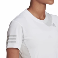 Adidas Women's Club Tennis Top (White/Grey Two) -Racquet Guys Shop HF1783 APP on model detail 1 white