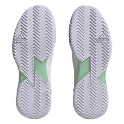 Adidas Adizero Ubersonic 4 Women's Tennis Shoe (White) 9 Adidas Adizero Ubersonic 4 Women's Tennis Shoe (White) -Racquet Guys Shop HQ8390 4 FOOTWEAR Photography BottomView transparent 1