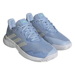 Adidas CourtJam Control Women's Tennis Shoe (Blue/White) 8 Adidas CourtJam Control Women's Tennis Shoe (Blue/White) -Racquet Guys Shop HQ8471 6 FOOTWEAR Photography FrontLateralTopView transparent