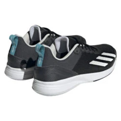 Adidas Courtflash Speed Men's Tennis Shoe (Black/White) -Racquet Guys Shop HQ8482 7 FOOTWEAR Photography BackLateralTopView transparent