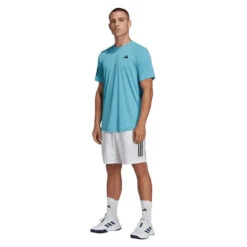 Adidas Men's Club 3 Stripe 7-inch Short (White) -Racquet Guys Shop HS3251 6 APPAREL OnModel StandardOutfitView transparent