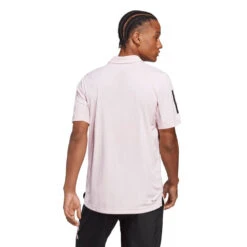 Adidas Men's 3 Stripe Club Polo (Pink) 5 Adidas Men's 3 Stripe Club Polo (Pink) -Racquet Guys Shop HT4430 5 APPAREL OnModel BackView transparent