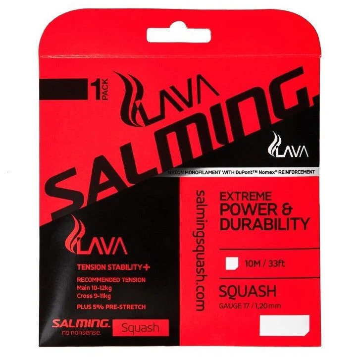 Salming Lava 17 Squash String (Red) 1 Salming Lava 17 Squash String (Red)