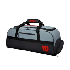 Wilson Clash Duffel Large Racquet Bag (Grey/Black/Infrared) -Racquet Guys Shop WR8002401001 0 CLASH DUFFLE LARGE BL GY RD