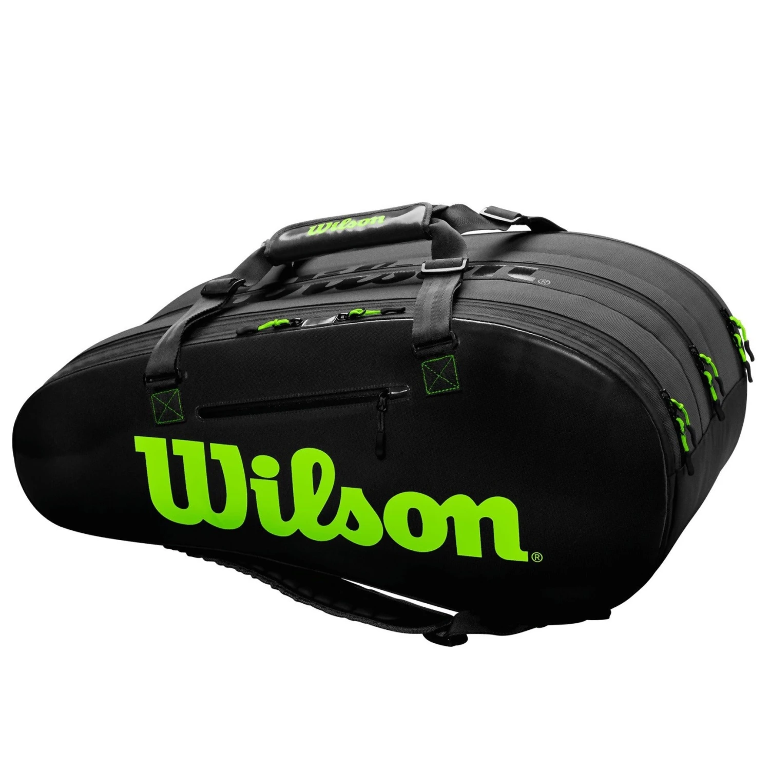 Wilson Super Tour 15 Pack Racquet Bag (Black/Green) 4 Wilson Super Tour 15 Pack Racquet Bag (Black/Green) - Image 4