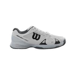 Wilson Rush Pro 2.5 Junior Tennis Shoe (White/Pearl) -Racquet Guys Shop WRS322490 Rush Pro Jr 2.5 White PearlBlue Black Side