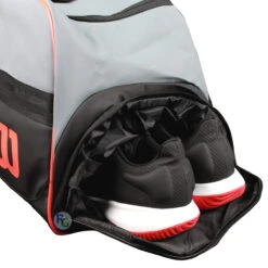 Wilson Clash Duffel Large Racquet Bag (Grey/Black/Infrared) -Racquet Guys Shop WilsonClashDuffel 3