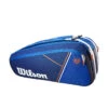 Wilson Super Tour 9 Pack Roland Garros Racquet Bag (Blue/Clay) -Racquet Guys Shop Wilson Roland Garros Super Tour 9PK Blue Orange 1