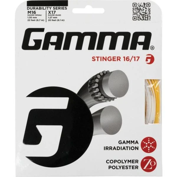 Gamma Stinger 16/1.30 & 17/1.27 Hybrid Tennis String (White/Yellow) 1 Gamma Stinger 16/1.30 & 17/1.27 Hybrid Tennis String (White/Yellow)