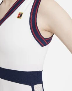 Nike Women's Dri-FIT Slam Dress (White/Binary Blue) -Racquet Guys Shop nikecourt dri fit slam womens tennis dress tT8dbn 161dda79 065d 40ac 9699 f4551c2d0fc2