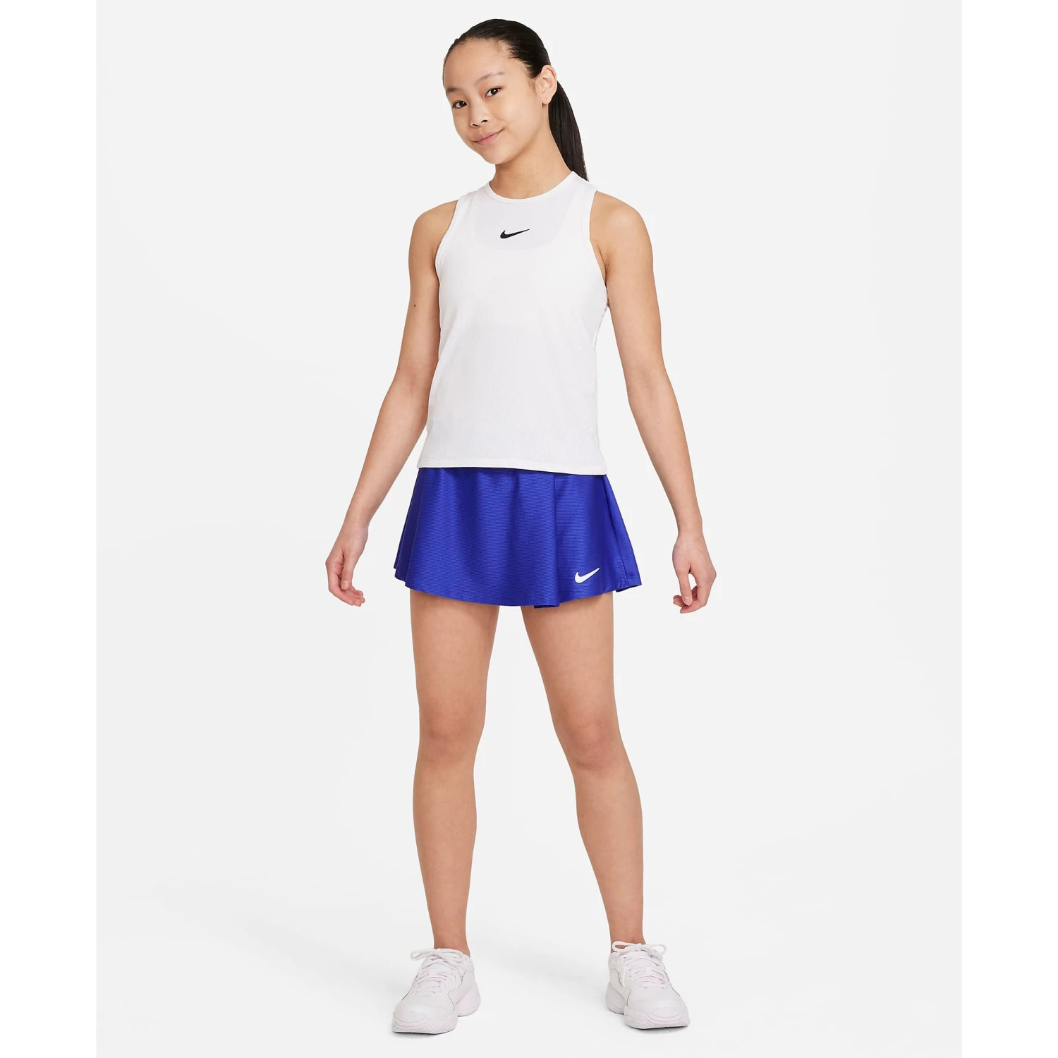 Nike Girls Dri-FIT Victory Flouncy Skirt (Concord/White) 2 Nike Girls Dri-FIT Victory Flouncy Skirt (Concord/White) - Image 2